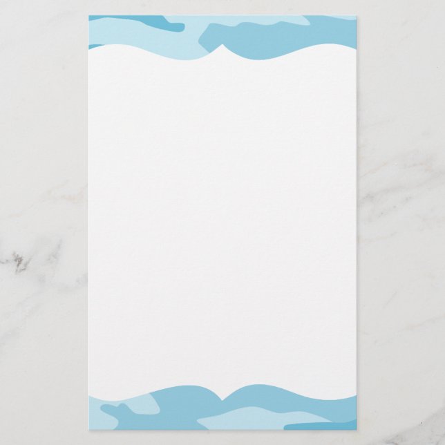 Blue Camouflage Pattern Stationery (Front)