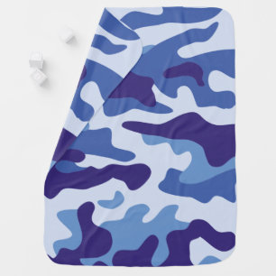 Blue camouflage pattern swaddle blanket