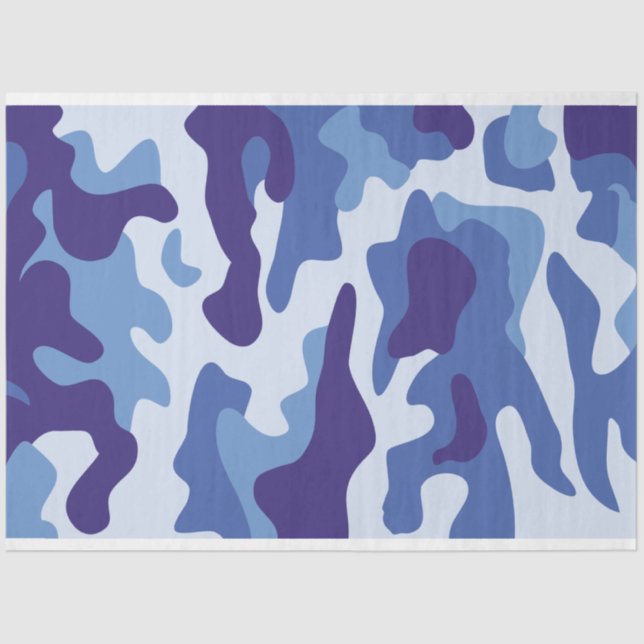Blue camouflage pattern tissue paper (Front)