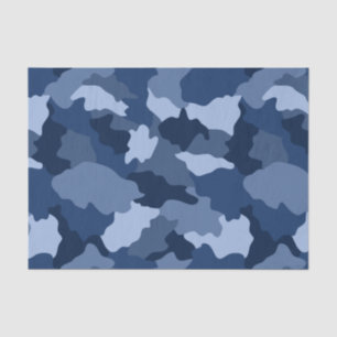 Blue Camouflage Pattern Tissue Paper