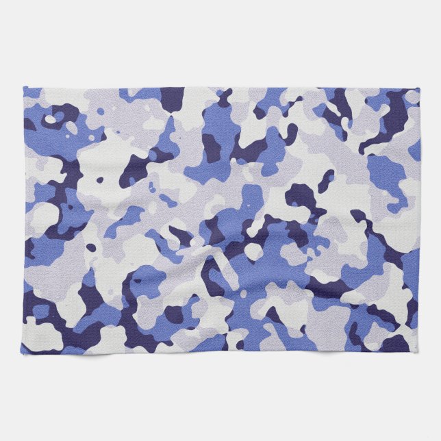 Blue camouflage pattern towel (Horizontal)