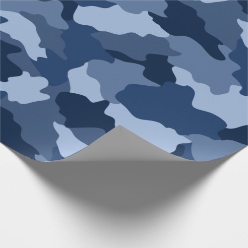 Blue Camouflage Pattern Wrapping Paper