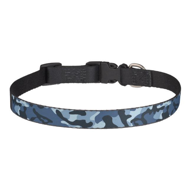 Blue Camouflage    Pet Collar (Front)