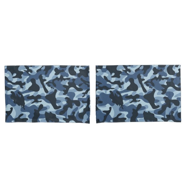 Blue Camouflage  Pillow Case (Front-Set)