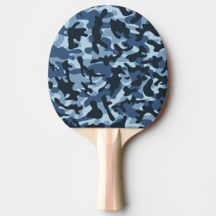 Blue Camouflage Ping Pong Paddle