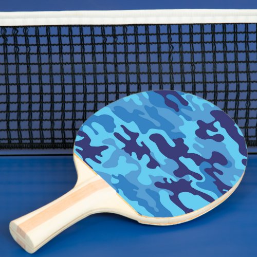 Blue Camouflage Ping Pong Paddle