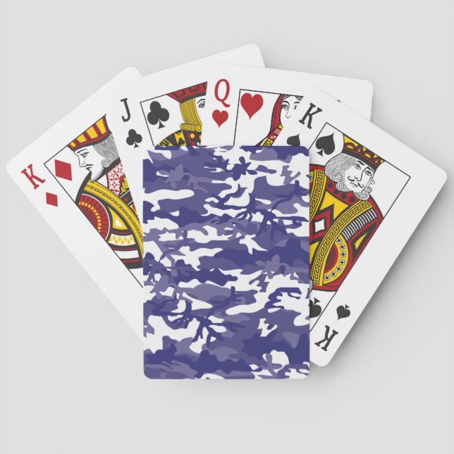 Blue Camouflage Poker Cards (Back)