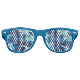 Blue Camouflage Retro Sunglasses