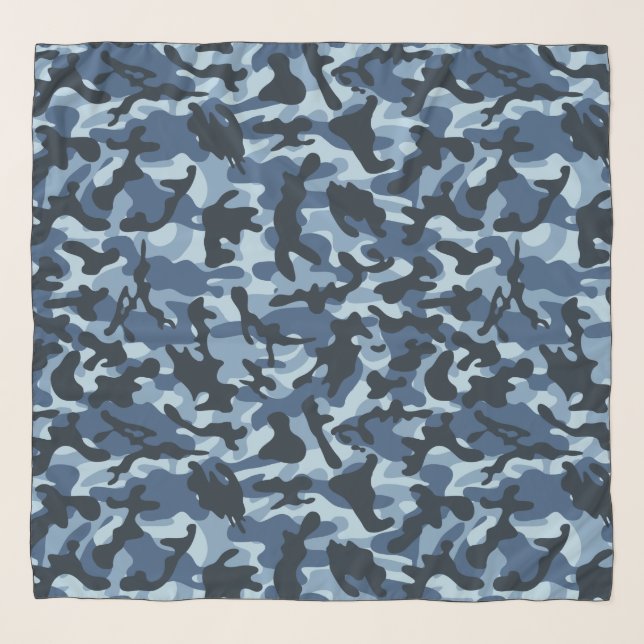 Blue Camouflage  Scarf (Front)