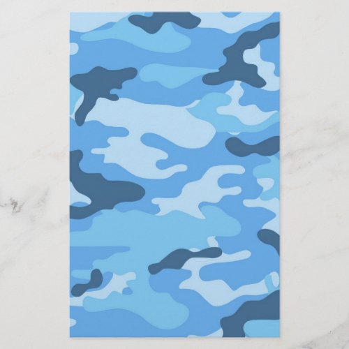 Blue Camouflage Scrapbook Crafting Paper