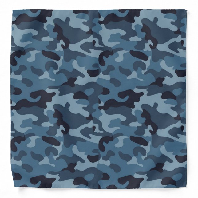 Blue Camouflage Square Bandana (Front)