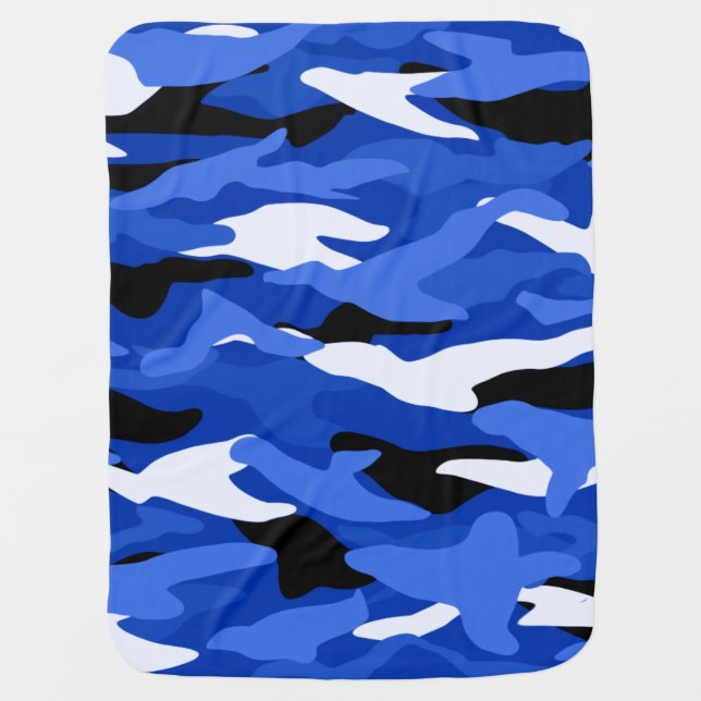 Blue camouflage swaddle blanket (Front)