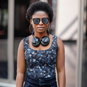 Blue Camouflage Tank Top