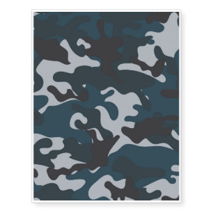 Blue Camouflage Temporary Tattoos