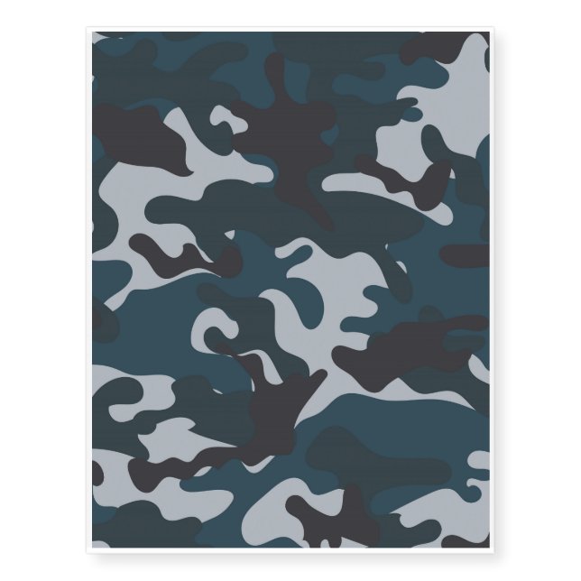 Blue Camouflage Temporary Tattoos (Front)