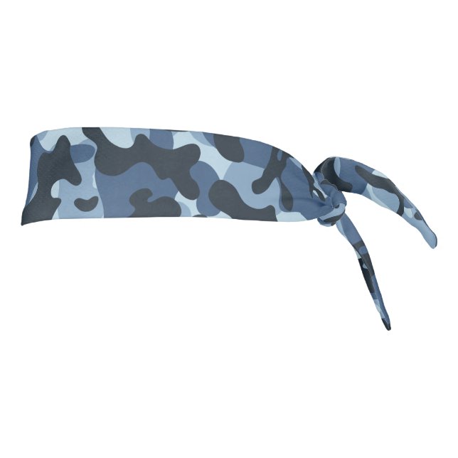Blue Camouflage  Tie Headband (Rotate 90)
