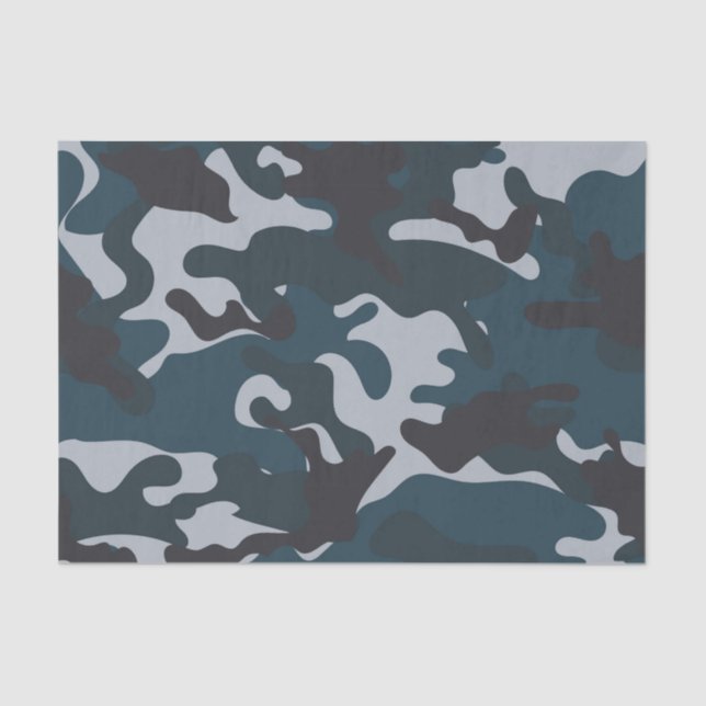 Blue Camouflage Tissue Paper (Front)