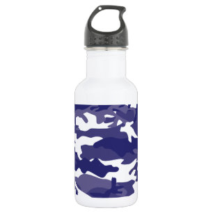Blue Camouflage Water Bottle