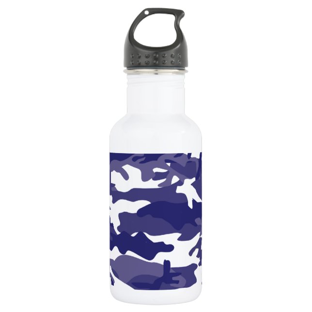 Blue Camouflage Water Bottle (Front)
