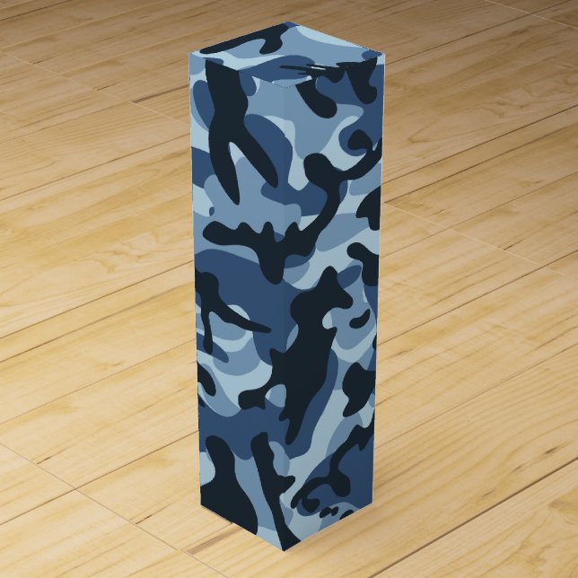 Blue Camouflage  Wine Box (Front)