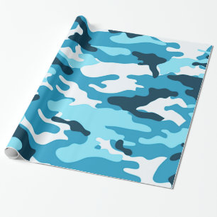 Blue camouflage   Wrapping Paper