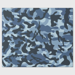 Blue Camouflage Wrapping Paper