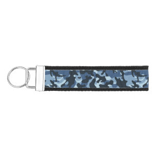 Blue Camouflage Wrist Keychain