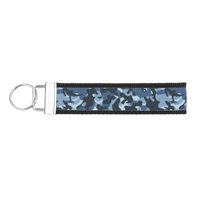 Blue Camouflage  Wrist Keychain (Keys on Left)