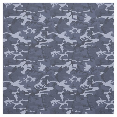 Blue Camouflaged Camo Military Urban Pattern Fabric