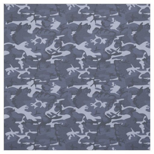 Blue Camouflaged Camo Military Urban Pattern Fabric