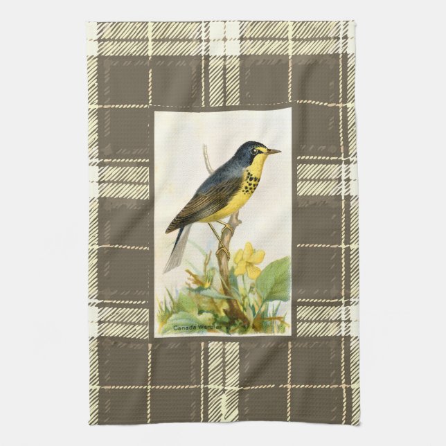 Blue Canada Warbler Kitchen Towel (Vertical)