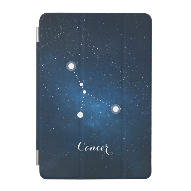 Blue Cancer Zodiac Sign Constellation iPad Mini Cover (Front)