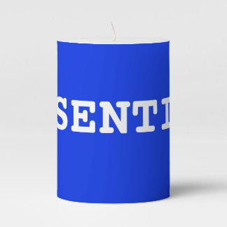 BLUE Candle That Says Essential