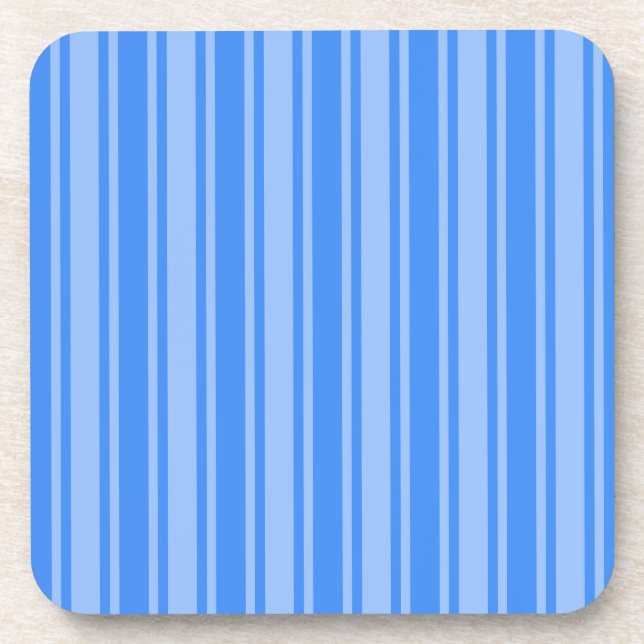 Blue candy stripes beverage coaster (Front)