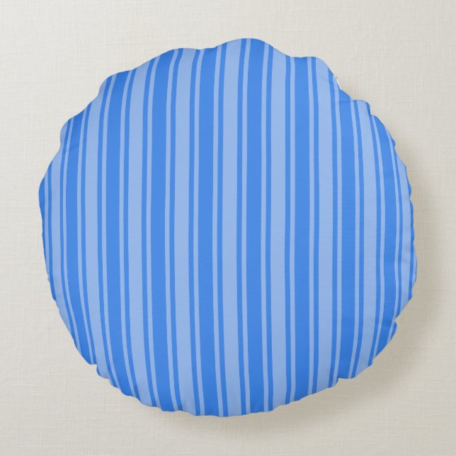 Blue candy stripes round pillow (Back)