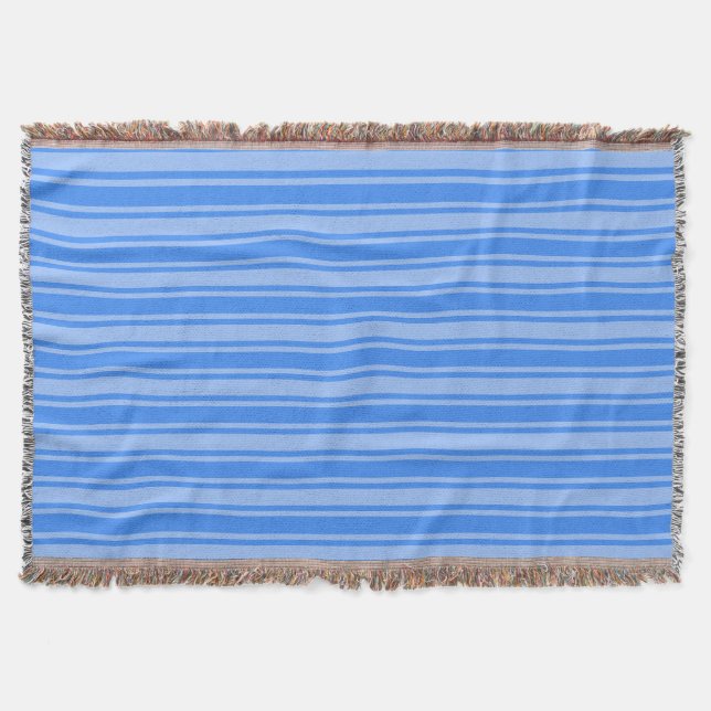Blue candy stripes throw blanket (Front)