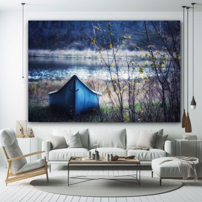 Blue Canoe Autumn Nature Photography Poster (Creator Uploaded)