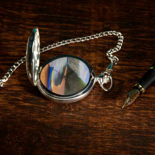 Blue Canoe on the Beach Pocket Watch