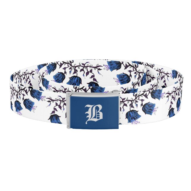 Blue Canterbury Bells on Vine Flowers Belt (Coil)