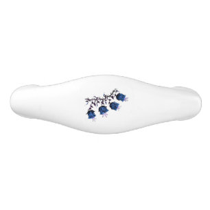 Blue Canterbury Bells on Vine Flowers Drawer Pull