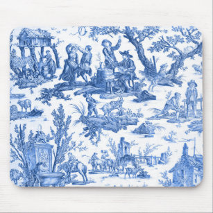 Blue Canvas by Jouy Mouse Pad