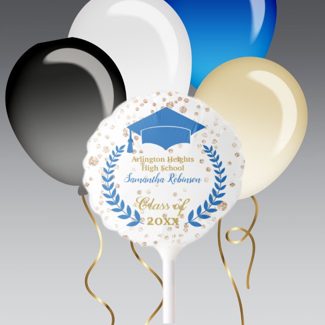 Blue Cap and Laurel Graduation Party Balloon (Creator Uploaded)