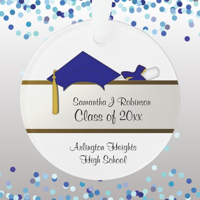 Blue Cap Graduation Acrylic Ornament (Creator Uploaded)
