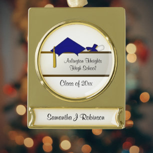 Blue Cap Graduation Banner Ornament