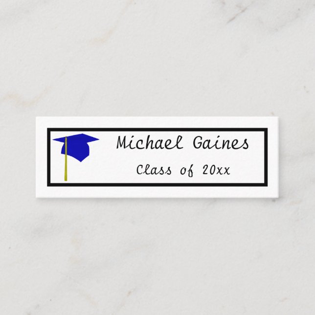 Blue Cap  - Graduation Name Insert Cards (Front)