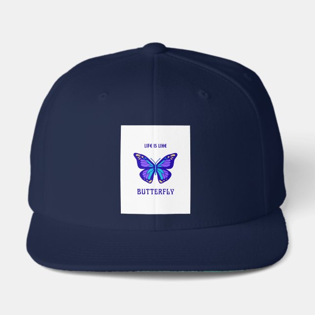blue cap with a blue butterfly (Front)