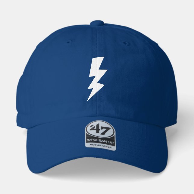 Blue cap with lightning thunderbolt crack logo  (Front)