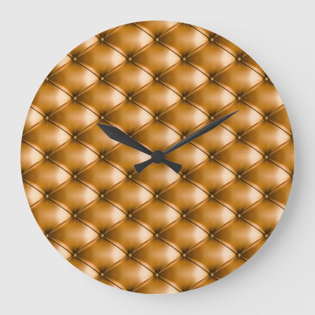 Blue Capitone Textile: Retro Background Large Clock (Front)