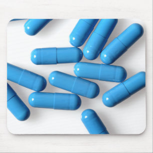 blue capsules mouse pad