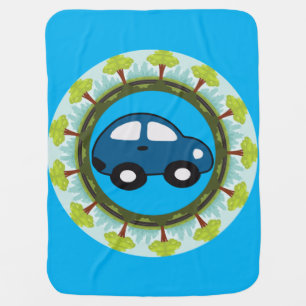 Blue Car Baby Blanket